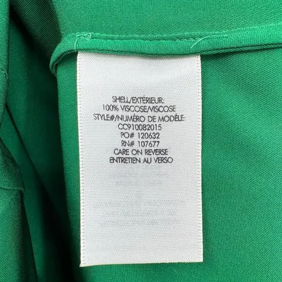 Alice + Olivia NWT Solid Kelly Green Long Sleeve Button Up Classy Blouse $265 - Picture 9 of 10